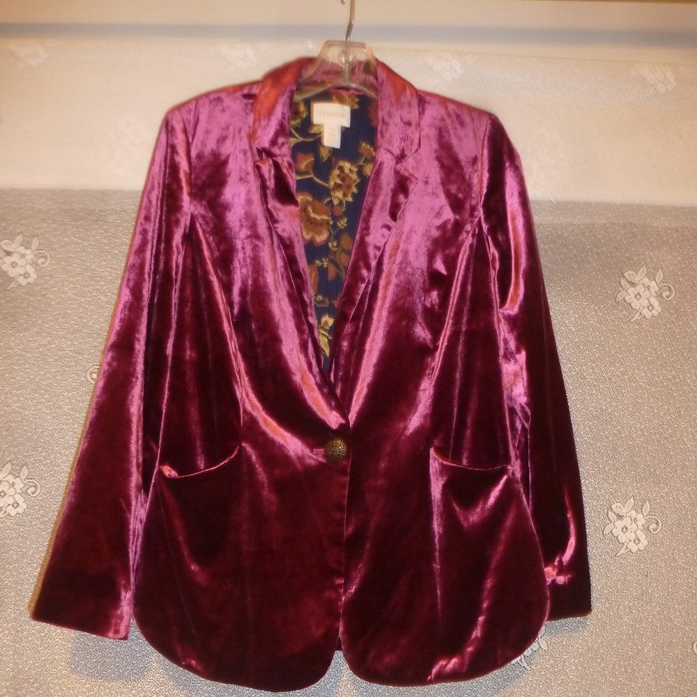 Chico's Purple Velvet Blazer
